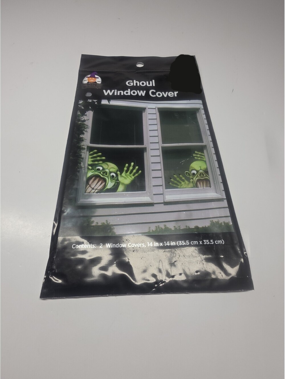 Ghoul HALLOWEEN Spooky Decorative Plastic Window Cover 14 X 14 Inch New
